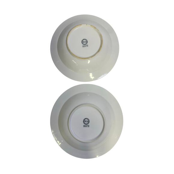 Basket Wreath Tabletops Unlimited Large Rim 10" Soup Bowls-Set of 2 - Picture 5 of 6